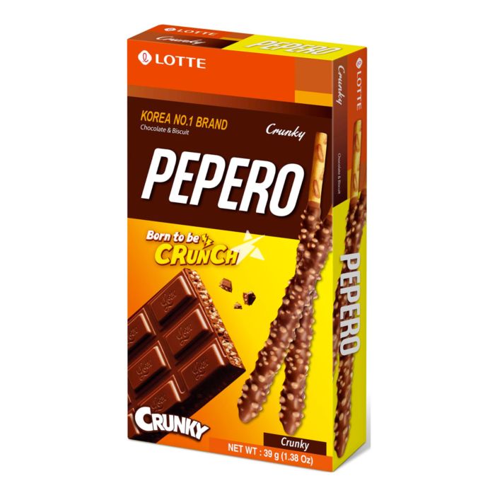 Lotte Pepero Crunchy Biscotti al Cioccolato con Granella Croccante