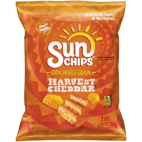 SUNCHIPS PATATINE INTEGRALI AL CHEDDAR - America & USA, America / Salati e snack, Stati Uniti, Tutto il cibo, Tutto il cibo / Snack salati - sunchips-patatine-integrali-al-cheddar - EATinerando.net